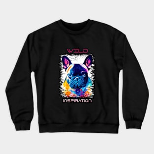 French Bulldog Dog Wild Nature Animal Colors Art Painting Crewneck Sweatshirt